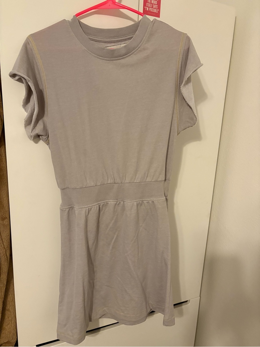 Grey State Light Gray Crewneck Short Sleeve Dress